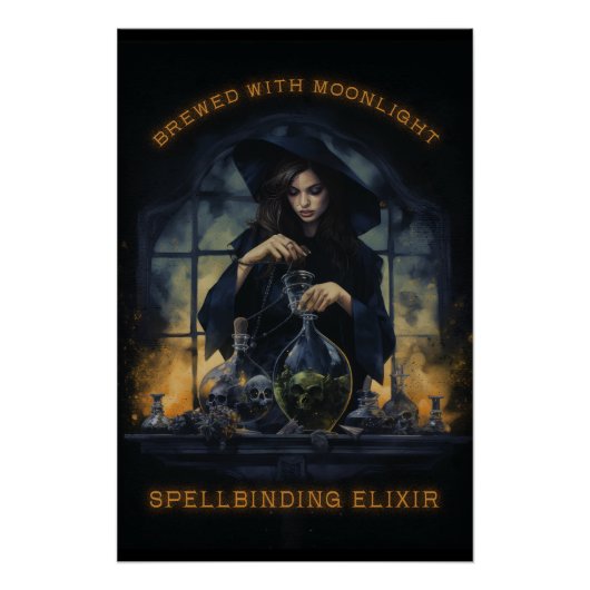 Gebrouwen met Moonlight Spellbinding Elixir Witch Perfect Poster (Voorkant)