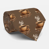 Gebrouwen vet - Coffee Cup patroon Stropdas (Opgerold)