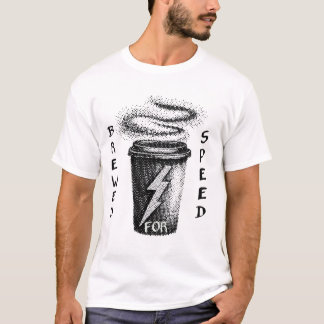 Gebrouwen voor snelheid – Zwart & Wit Koffie Cup D T-shirt