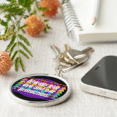 Gebruik altijd oog en oor Spectrum Rainbow Spot Sleutelhanger (Zijkant)