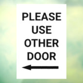 Gebruik Ander Deur Links Pijl Wit Zakelijk Raamsticker (Vel 3)