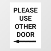 Gebruik Ander Deur Links Pijl Wit Zakelijk Raamsticker (Vel)