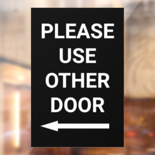 Gebruik Ander Deur Links Pijl Zwart Zakelijk Raamsticker