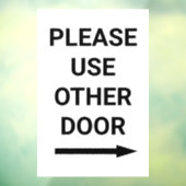 Gebruik Ander Deur Rechts Pijl Wit Zakelijk Raamsticker (Vel 3)