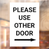 Gebruik Ander Deur Rechts Pijl Wit Zakelijk Raamsticker (Vel 2)