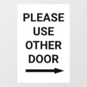 Gebruik Ander Deur Rechts Pijl Wit Zakelijk Raamsticker (Vel)
