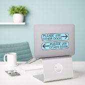 gebruik andere deur bord sticker (Laptop op bureau)