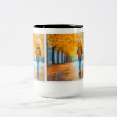 Gebruik bij regen tweekleurige koffiemok (Center)