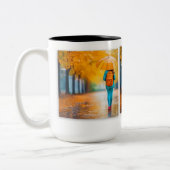 Gebruik bij regen tweekleurige koffiemok (Links)