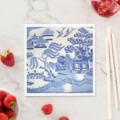 Gebruik Blue Willow Luncheon Napkins en je bent aa Servetten (Insitu)