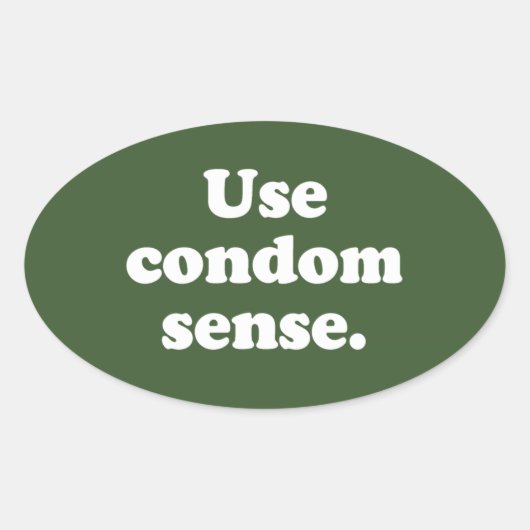 GEBRUIK CONDOOM VERSTAND OVALE STICKER (Voorkant)