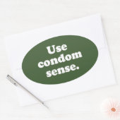 GEBRUIK CONDOOM VERSTAND OVALE STICKER (Envelop)