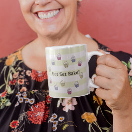 Gebruik de aangepaste naam Set Bake colorful cupca Koffiemok