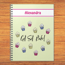Gebruik de aangepaste naam Set Bake colorful cupca Notitieboek