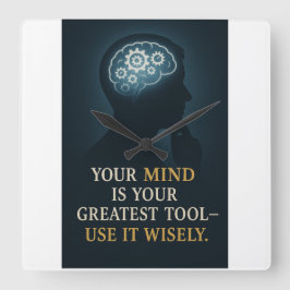 Gebruik de kracht van je geest vierkante klok