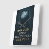 Gebruik de kracht van je geest vierkante klok (Hoek)