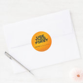 Gebruik deze eerste w/ datum ronde sticker (Envelop)