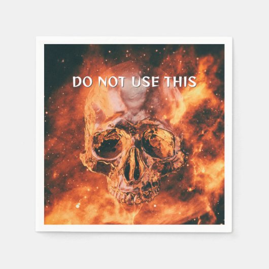 Gebruik dit niet. Vlammende schedel in de ruimte Servet (Voorkant)