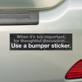 Gebruik een Bumpersticker. Bumpersticker (Op auto)
