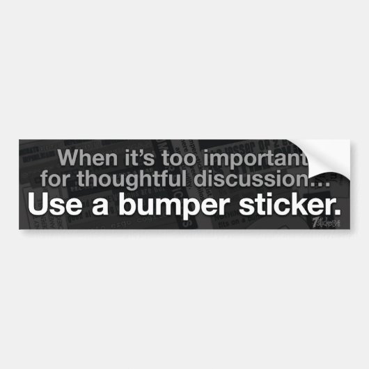 Gebruik een Bumpersticker. Bumpersticker (Voorkant)