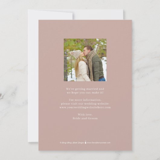 Gebruik eenvoudig bewerkbare kleur Save the Date K Bedankkaart (Achterkant)