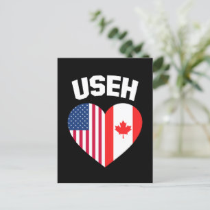 Gebruik EH Amerika Canada Vlag Grappig Amerikaans Briefkaart