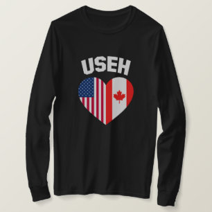 Gebruik EH Amerika Canada Vlag Grappig Amerikaans T-shirt