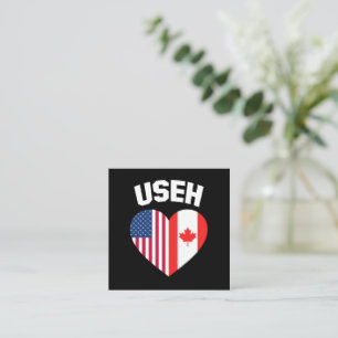 Gebruik EH Amerika Canada Vlag Grappig Amerikaans Vierkante Visitekaartje