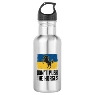 Gebruik geen kracht bij paarden Vintage paard Waterfles