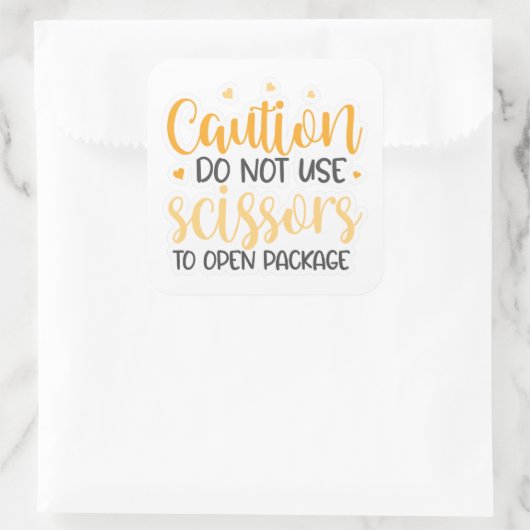 Gebruik geen schaar-sticker vierkante sticker (Tas)