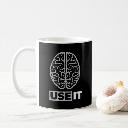 Gebruik het - Brain Design Koffiemok (Met donut)