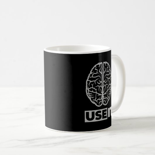 Gebruik het - Brain Design Koffiemok (Voorkant rechts)