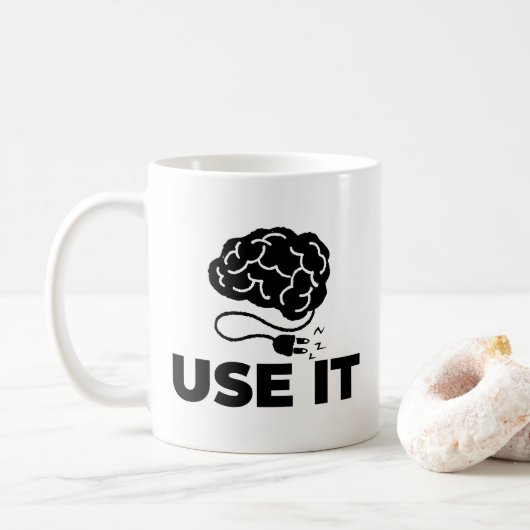Gebruik het - Brain Design Koffiemok (Met donut)