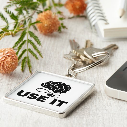 Gebruik het - Brain Design Sleutelhanger (Zijkant)
