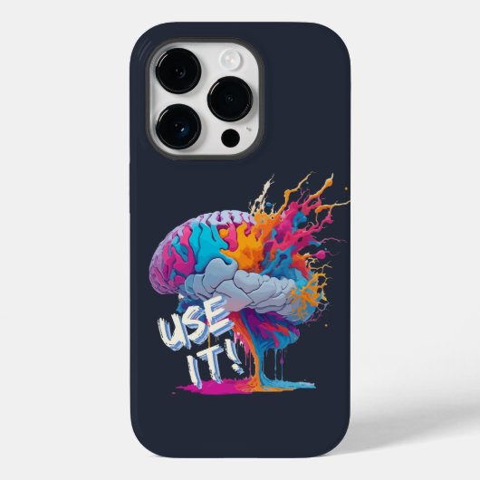 Gebruik het - Kleurrijke Splash Brain Case-Mate iPhone Case (Achterkant)