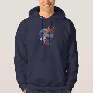 Gebruik het - Kleurrijke Splash Brain Hoodie