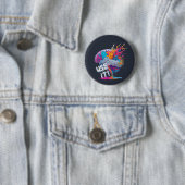 Gebruik het - Kleurrijke Splash Brain Ronde Button 5,7 Cm (In situ)