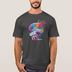 Gebruik het - Kleurrijke Splash Brain T-shirt