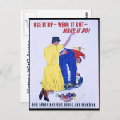 Gebruik het omhoog Draag het uit de Tweede Wereldo Briefkaart (Voorkant / Achterkant)