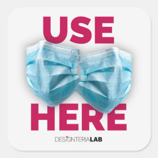 Gebruik hier masker vierkante sticker