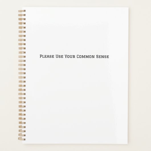 Gebruik Je Algemene Gezond Verstand Planner (Voorkant)
