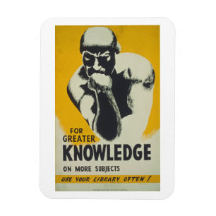 Gebruik je bibliotheek Knowledge Vintage Poster Magneet