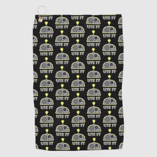 Gebruik je brein golfhanddoek (Voorkant)