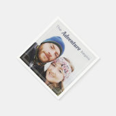 Gebruik je eigen foto als het avontuur begint brui servet (Hoek)