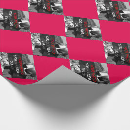 Gebruik je eigen foto op rood inpakpapier