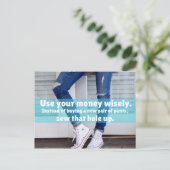 Gebruik je geld verstandig Briefkaart (Staand voorkant)