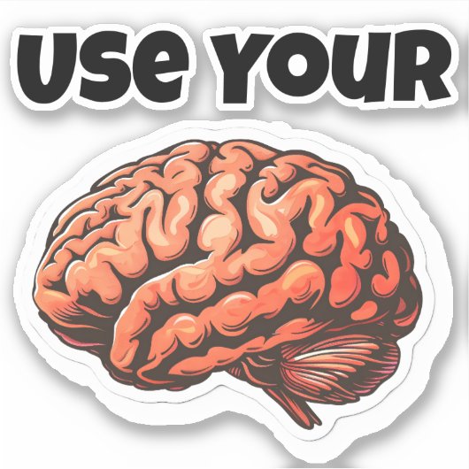 Gebruik je hersenen, sticker (Voorkant)