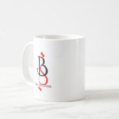 Gebruik je logo om je merk te personaliseren koffiemok (Voorkant links)