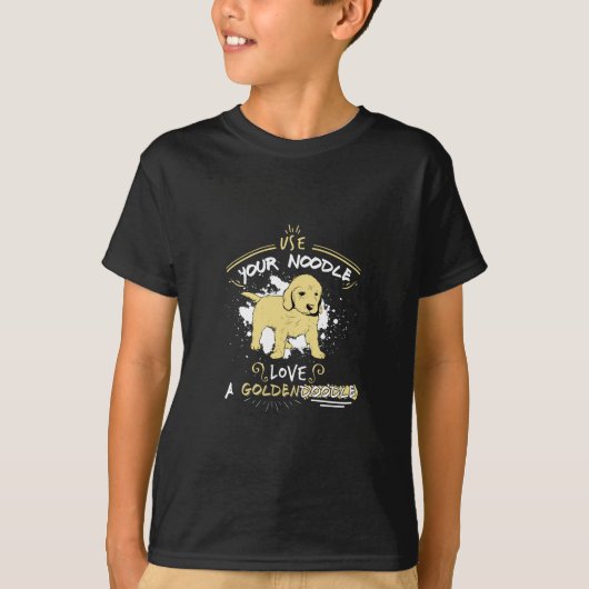 Gebruik je noodle, hou van een Goldendoedel T-shirt (Voorkant)