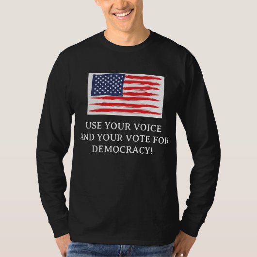 Gebruik je stem en stem t-shirt (Voorkant)